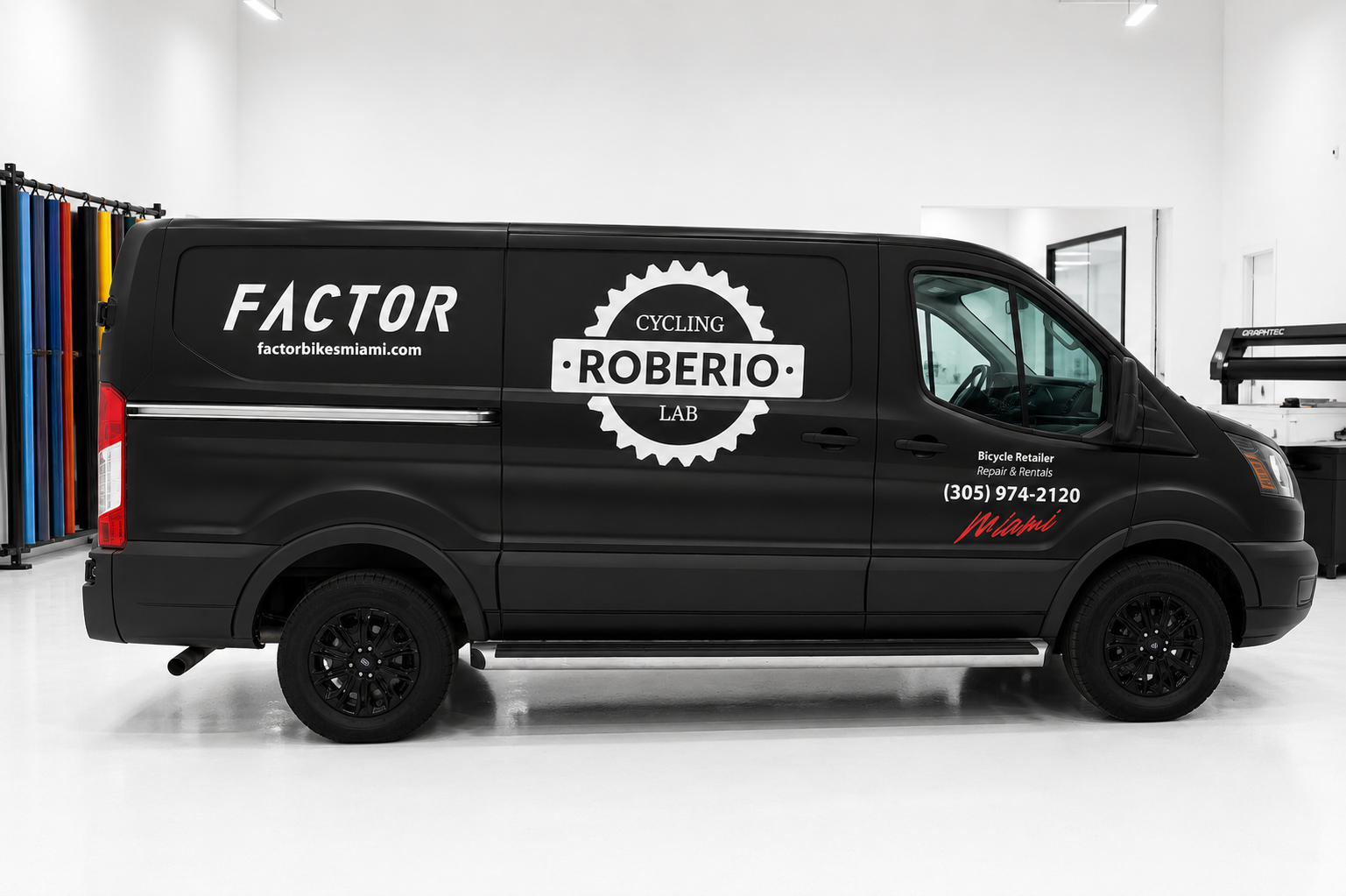 Full commercial vehicle wrap before and after transformation, North Miami